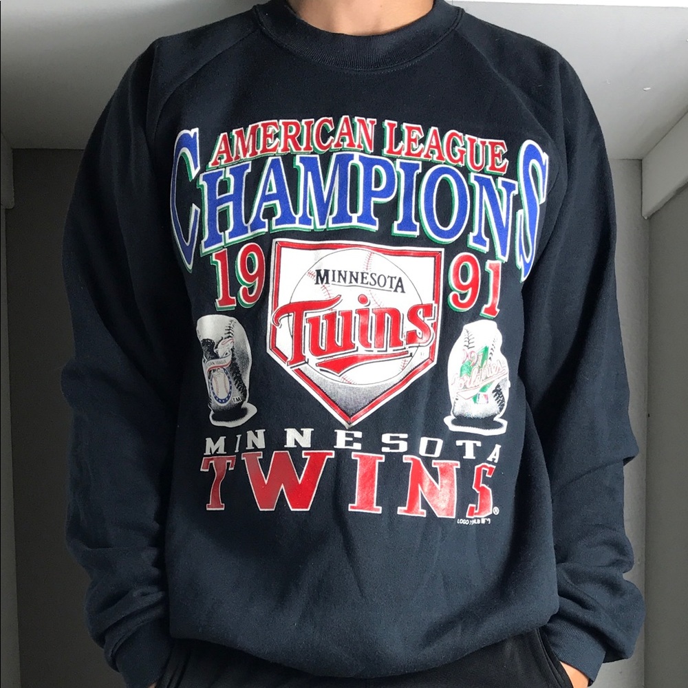 Vintage Minnesota Twins Sweater World Series 1991 Crewneck Pullover Size 2XL